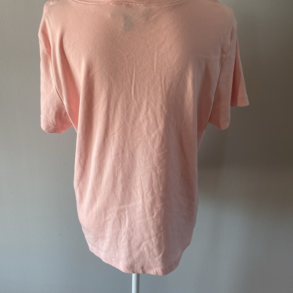 Karen Scott Peach Short Sleeve Henley Top Size L - Picture 5 of 6